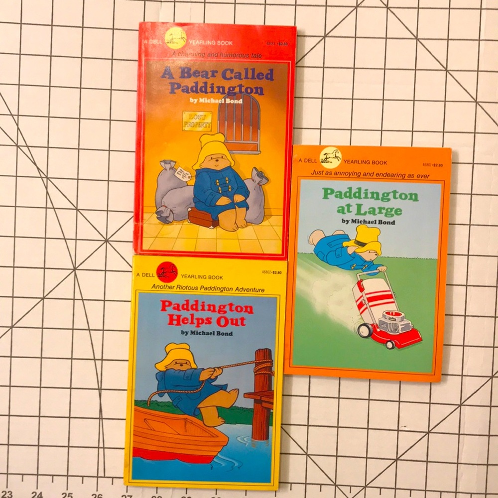 Vintage set of 3 Paddington Bear chapter books